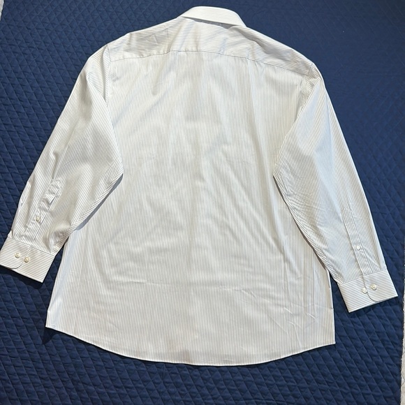Stanford Smart Tech Mens Dress Shirt. XXL 18-18.5 NEW. Lite Gray & White Stripe - Picture 8 of 9